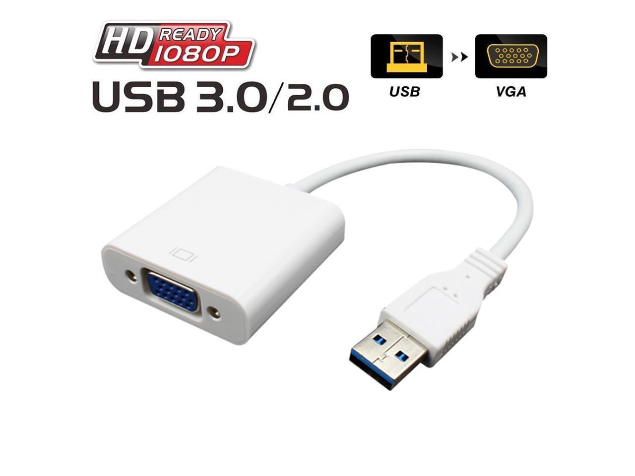USB 3.0 to VGA Adapter Compatible with Windows 10/8.1/8/7/XP for PC Laptop Desktop Projector HDTV Support Resolution 1080p Multi Display Video Converter USB to VGA Multi-Display Video Adapter 