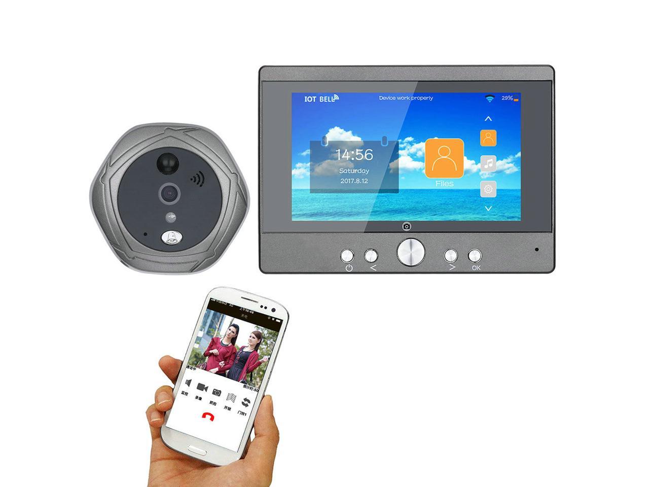 smart wireless peephole door camera