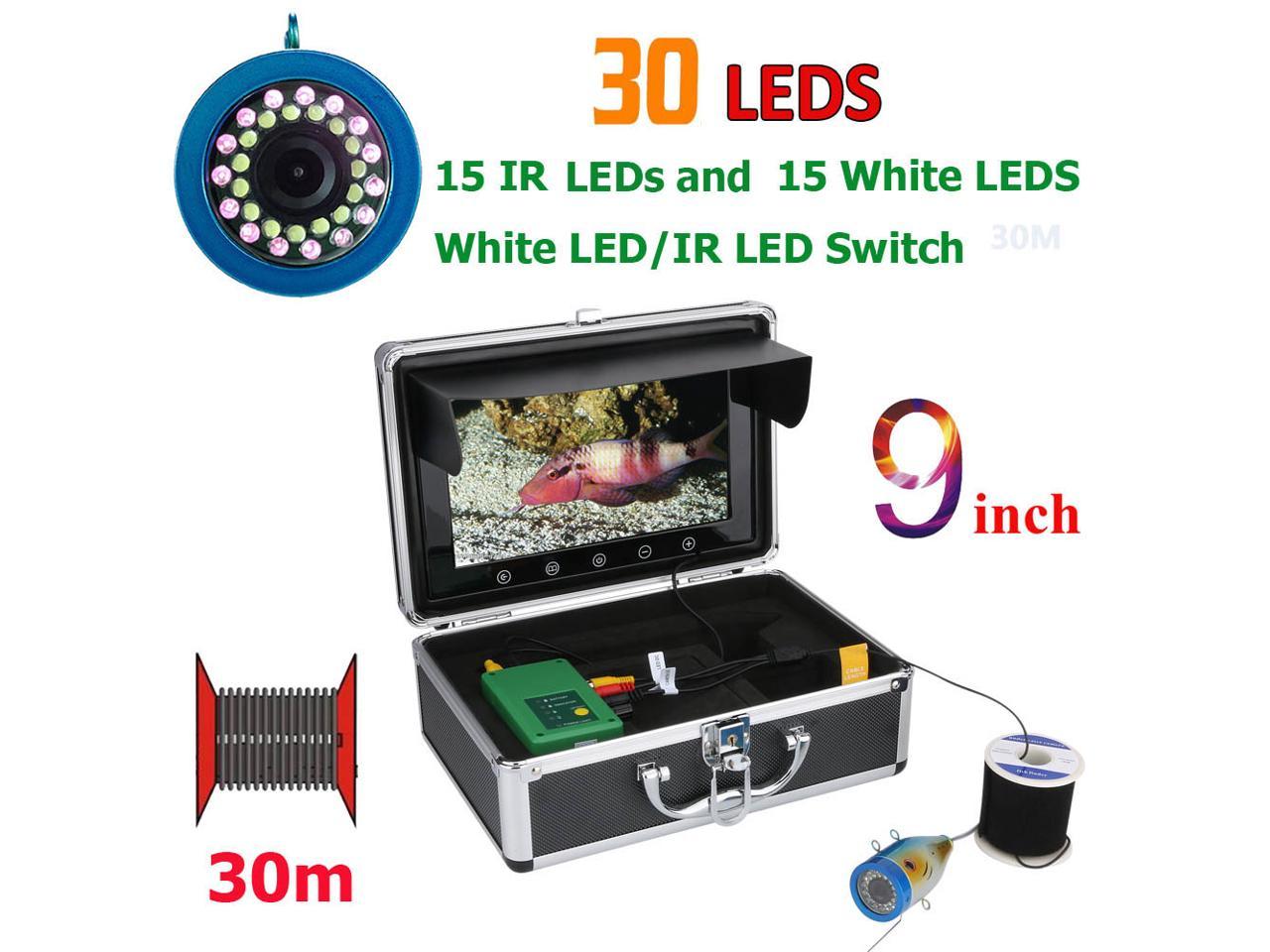 9 Zoll 30 LEDs 1000TVL Fish Finder Unterwasser-Angelkamera für See- Flussfisch 