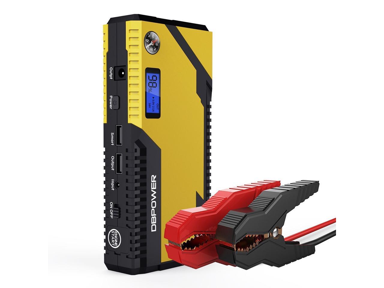 Ultra Compact DBPOWER 300A Peak 8000mAh Portable Car Jump Starter Only for Gas Engine up to 2.5L Auto Battery Booster with Built-in LED Flashlight Red 