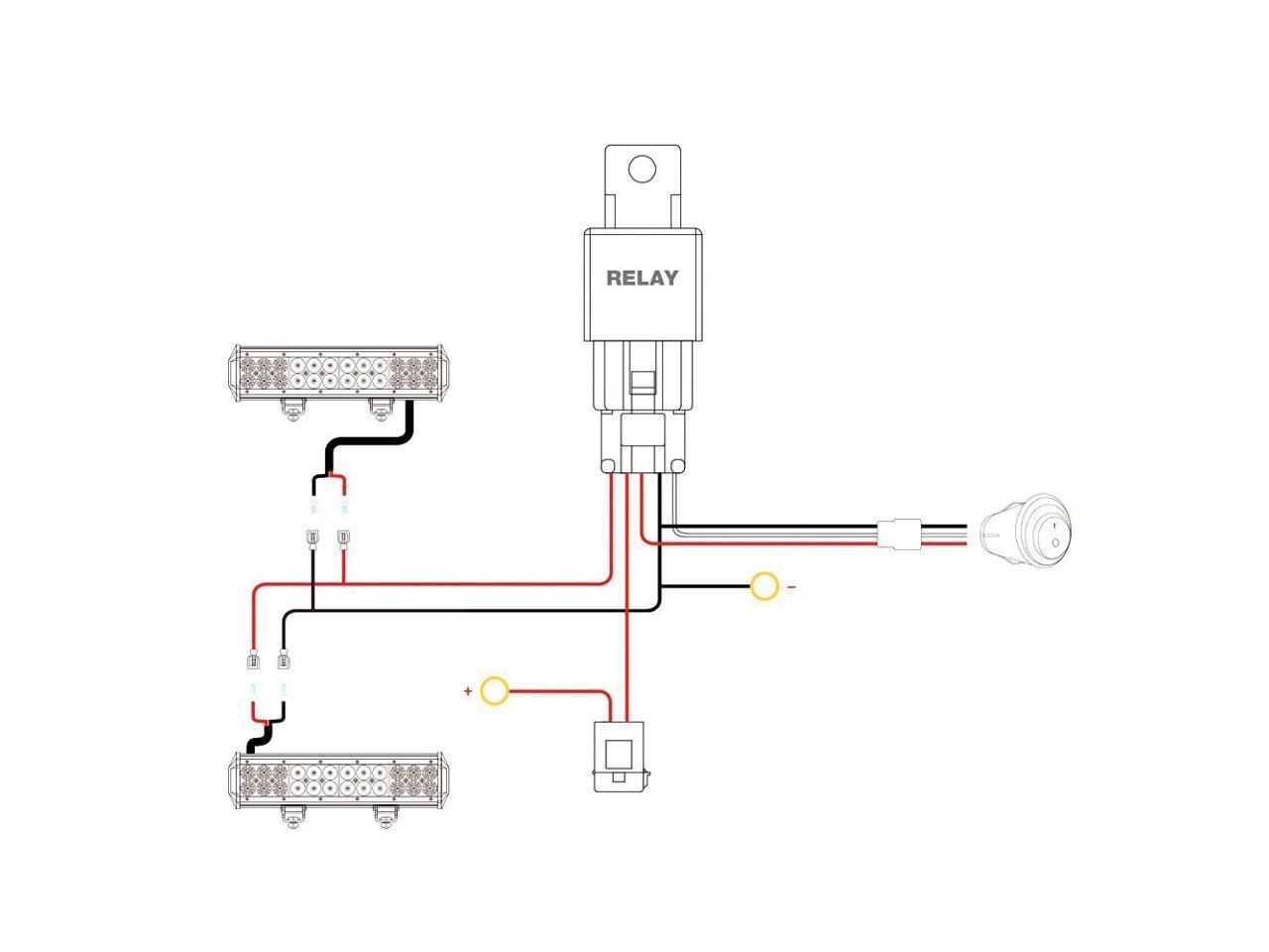 Nilight LED Light Bar Wiring Harness Kit 12V On off Switch Power Relay