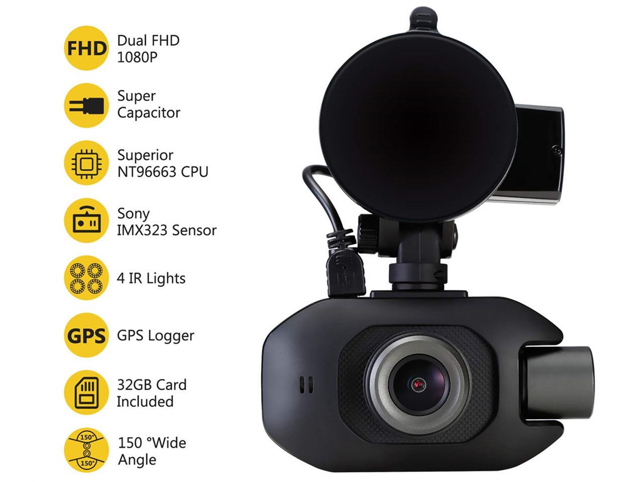 ZEDGE Z3Pro Uber Dual Dash Cam, Interior and Exterior ZEDGE Z3Pro Uber Dual Dash Cam, Interior and Exterior