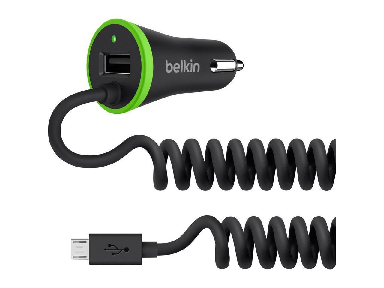 CAR CHARGER FOR ANDROID PHONE/TABLET,17W,4 FEET,BLK