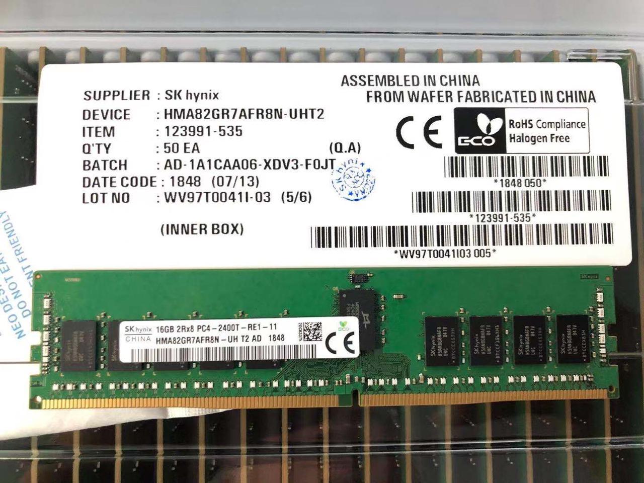 ハイニックス16GB DDR4-2400非ECC UDIMMメモリHMA82GU6AFR8N-UH