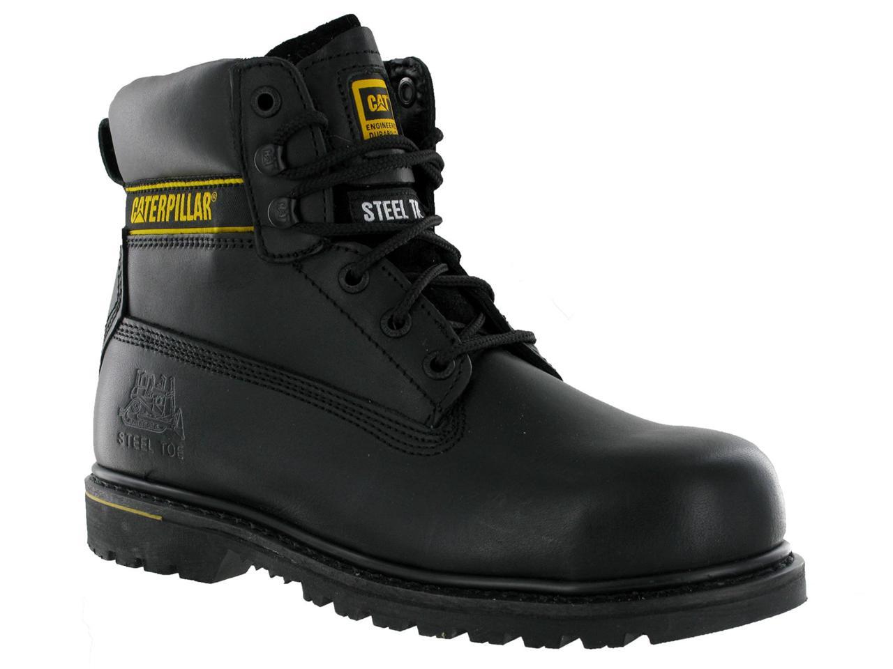 Caterpillar Holton Mens Honey/Yellow SB Safety Steel Toe Cap Lace Up Work Boots 