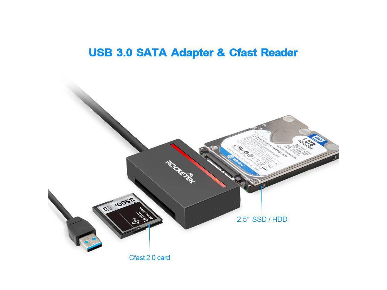 Rocketek CFast 2.0 Card Reader & USB 3.0 to SATA Adapter Converter