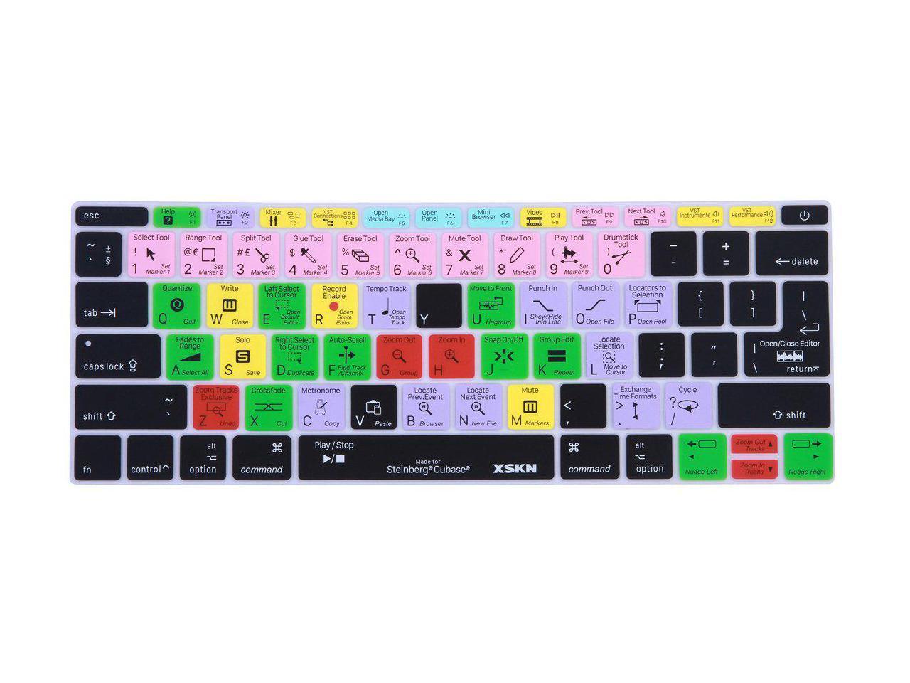 Illustrator 2016 Newest Version Model A1708, No Touch Bar and New MacBook Pro 13 2015 Model A1534 , US&EU Version XSKN 2016 Shortcut Design Series Keyboard Skin Cover for New MacBook 12