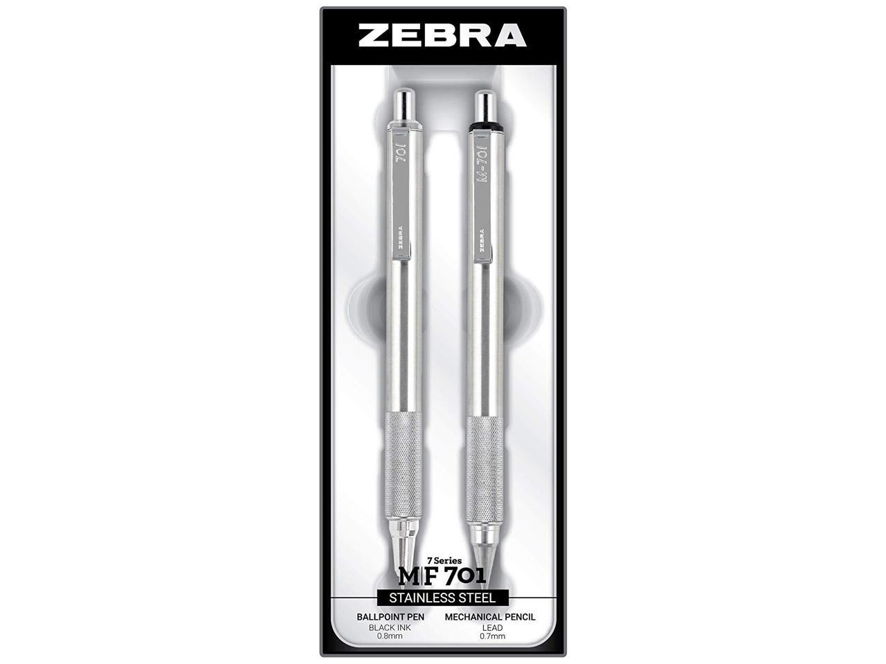 0.7mm Point Size Standard HB Lead 1-Count Zebra M-701 Stainless Steel Mechanical Pencil 