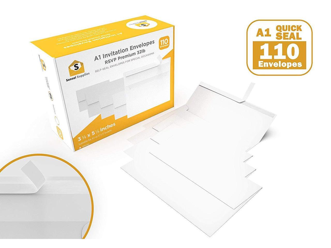 Press & Self Seal 3 5/8 x 5 1/8 inches Baby Showers Photos and any 3” x 5” inserts Thank You Notes 110 3.5x5 White RSVP Small Envelopes Square Flap For Weddings Response Cards A1 - W/Peel 