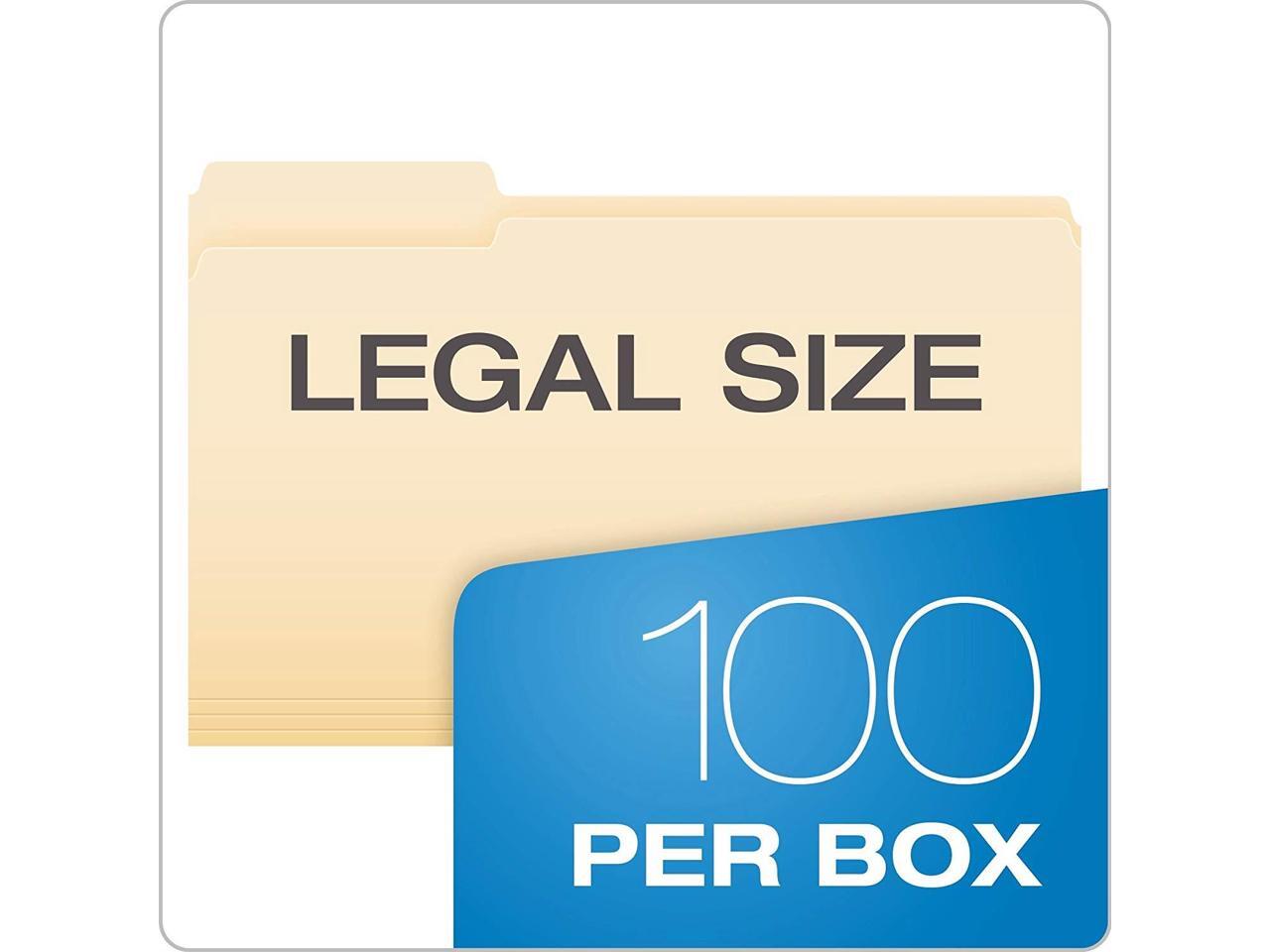 Pendaflex File Folders Legal Size 1//3 Cut 753 1//3 100//BX Manila 4- Pack