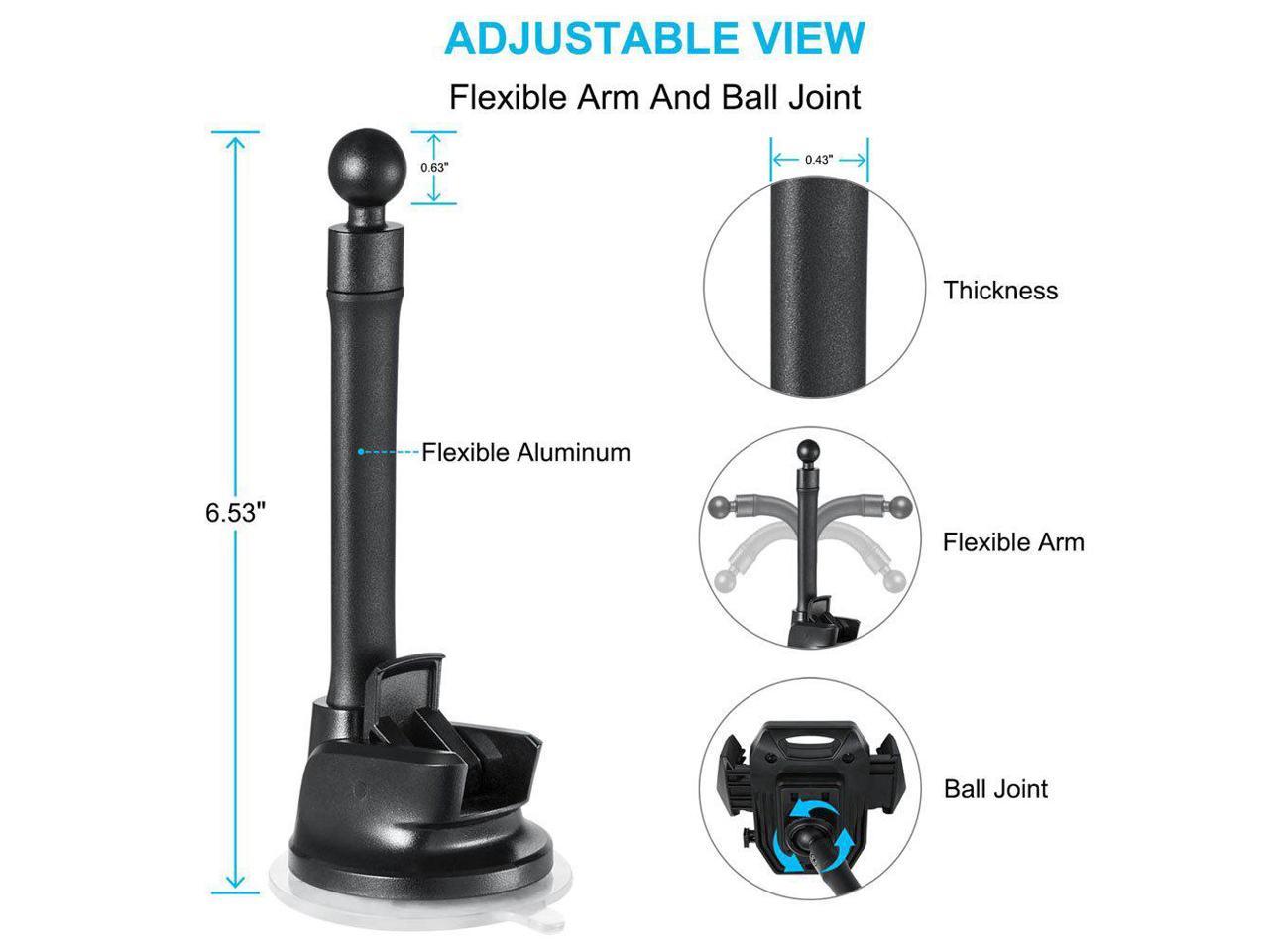 Ultimate Flexible Arm Magnetic Dash Mount Windshield Phone Holder w/ Strong Sticky Suction Cup for IPhone X 8 7 Plus 6S Plus Samsung Galaxy S9 S8 S7 Edge Note 5 HTC U12 U11 Sony Xperia Z5 HUAWEI Gendle Technology 4333126642