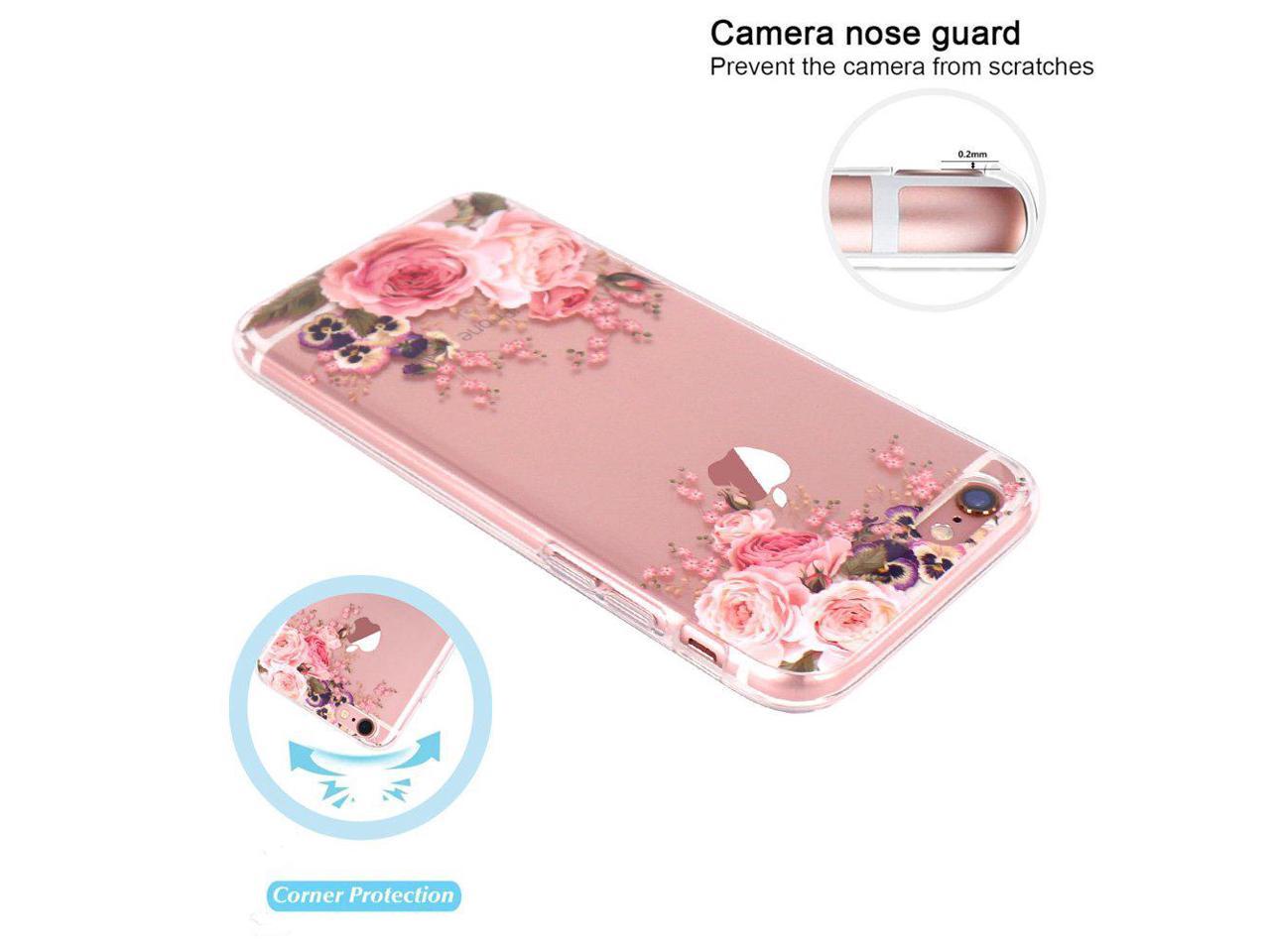 Jaholan Iphone 6 Case Iphone 6s Case Girl Floral Clear Tpu Soft Slim Flexible Silicone Cover Phone Case For Iphone 6 Iphone 6s Rose Flower Newegg Com