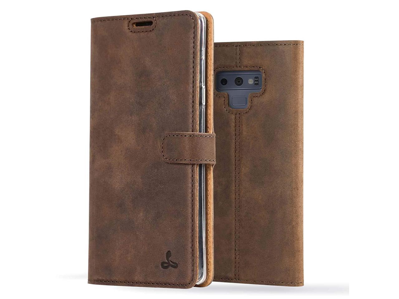 Flip Case for Samsung Galaxy Note9 Leather Cover Business Gifts Wallet with Extra Waterproof Underwater Case 