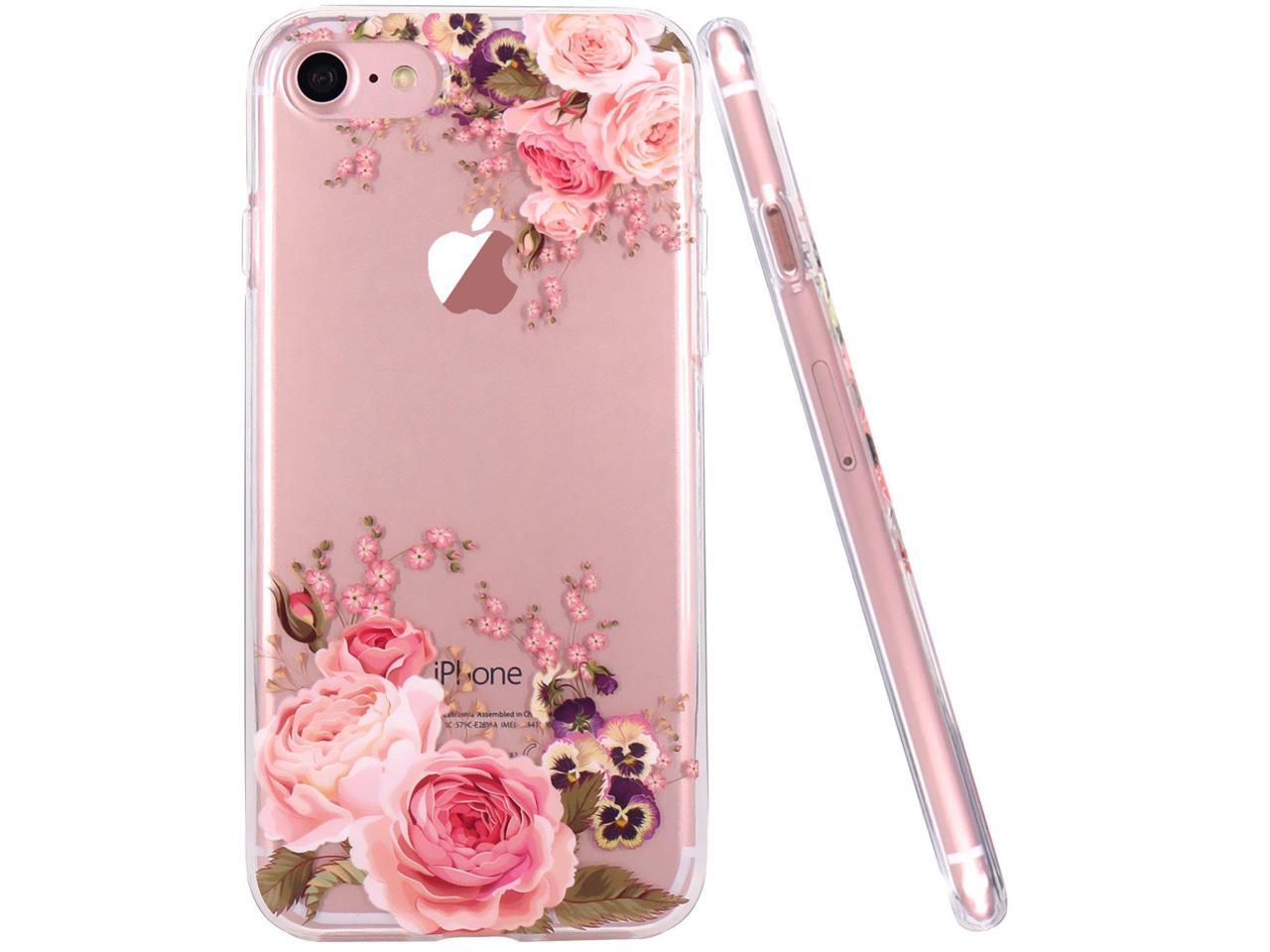 Jaholan Iphone 6 Case Iphone 6s Case Girl Floral Clear Tpu Soft Slim Flexible Silicone Cover Phone Case For Iphone 6 Iphone 6s Rose Flower Newegg Com