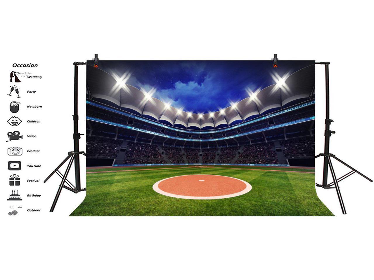 Photography Background Baseball Photo Backdrop 10x8ft Baseball Sports Game Stadium Backdrop Pictures Newborn Boy Children Portrait Photo Booth Shooting Family Photographic Studio Props