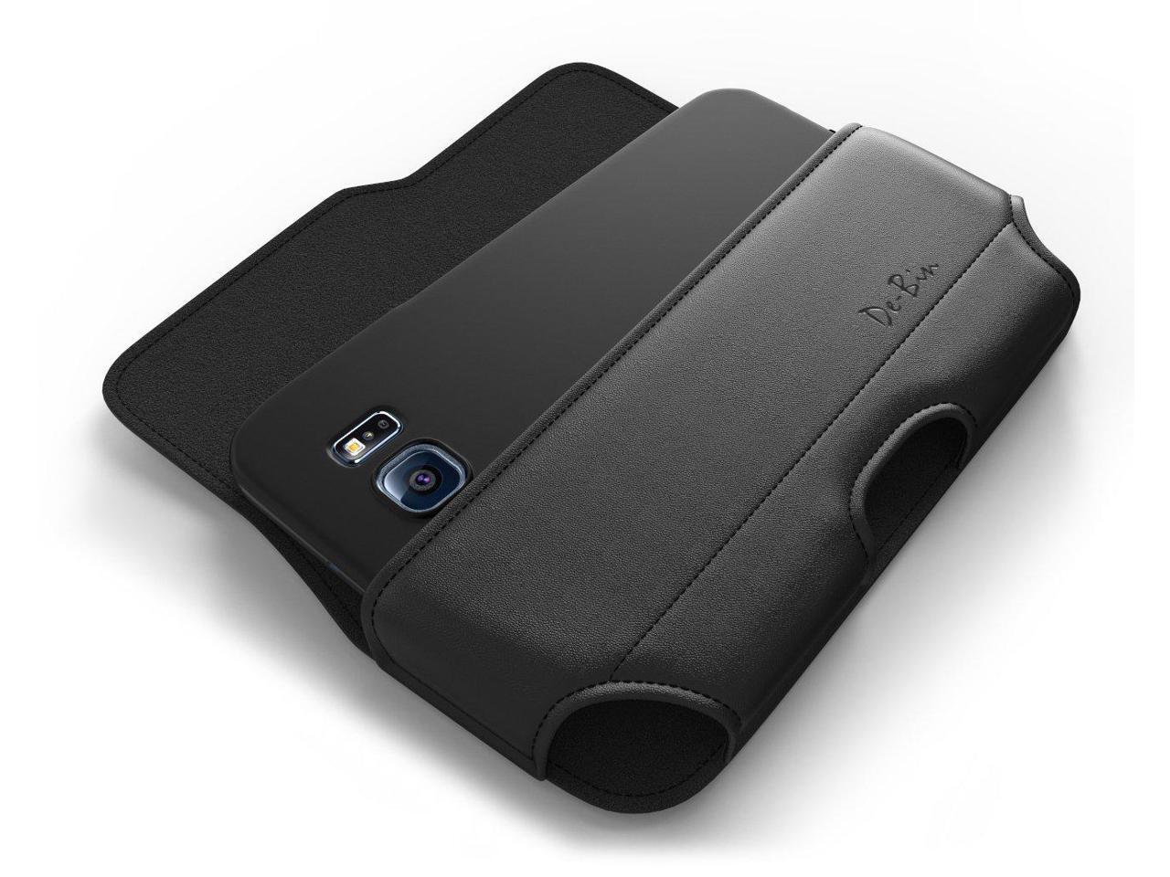 DeBin Galaxy S10 Plus S8 Plus S9 Plus Belt Case Leather Cellphone Belt Holster Case with Belt Clip Phone Pouch Cover w//Belt Loops for Samsung S10 S8+ S9+ Fits Cell Phone with Slim Case On