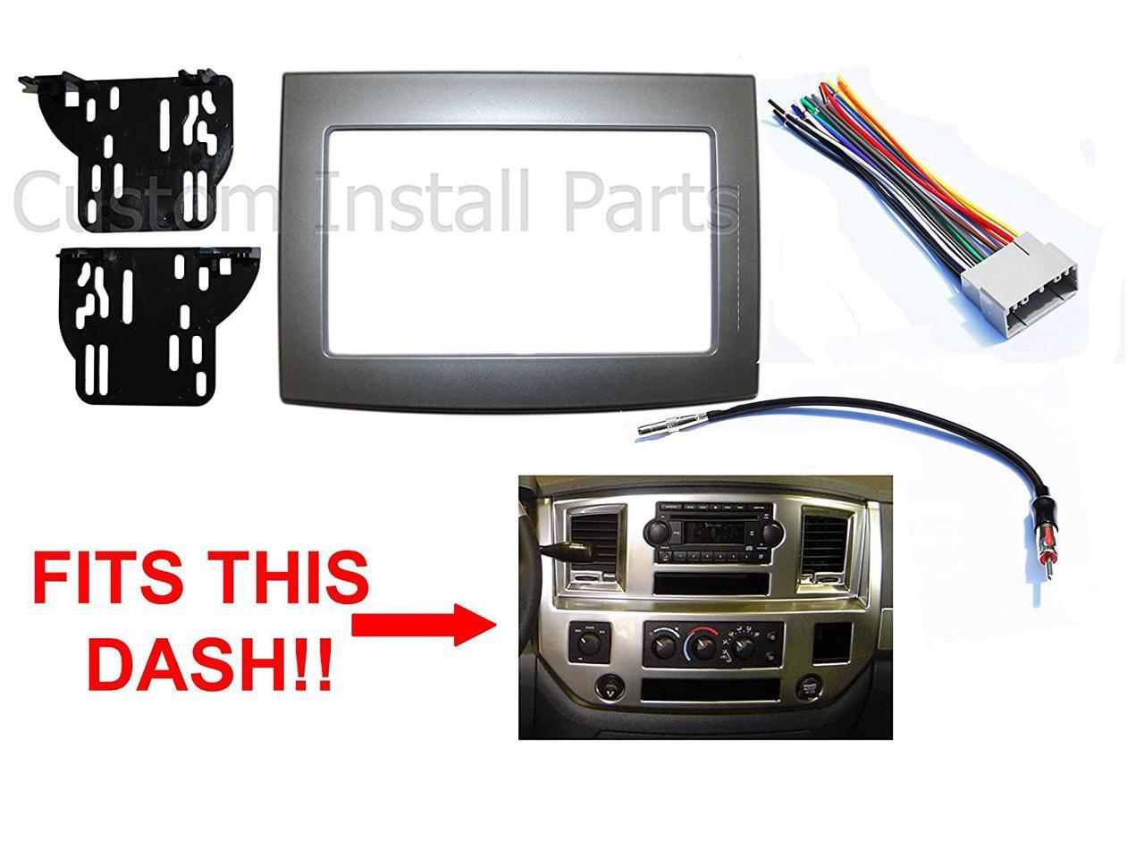 Silver Double Din Dash Install Kit w 