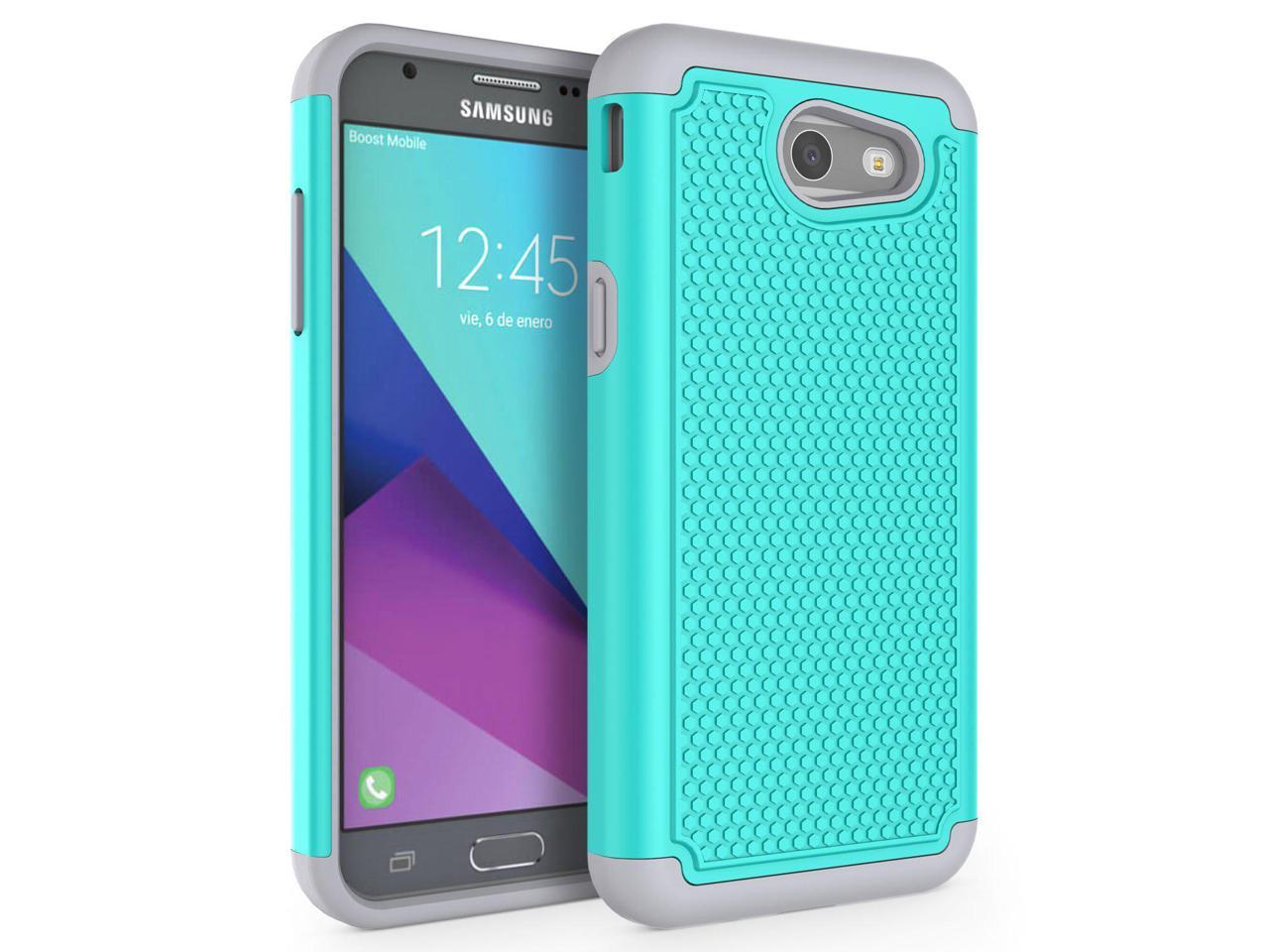 Case For Samsung Galaxy J3 Emerge J3 17 J3 Prime J3 Mission J3 Eclipse J3 Luna Pro Sol 2 Amp Prime 2 Express Prime 2 Syoner Shockproof Defender Phone Case Cover Turquoise Newegg Com