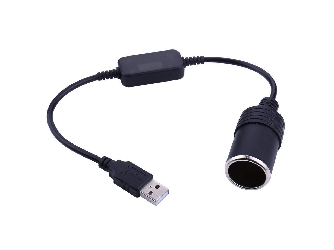 Usb A Male To 12v Car Cigarette Lighter Socket Female Cable Converter 