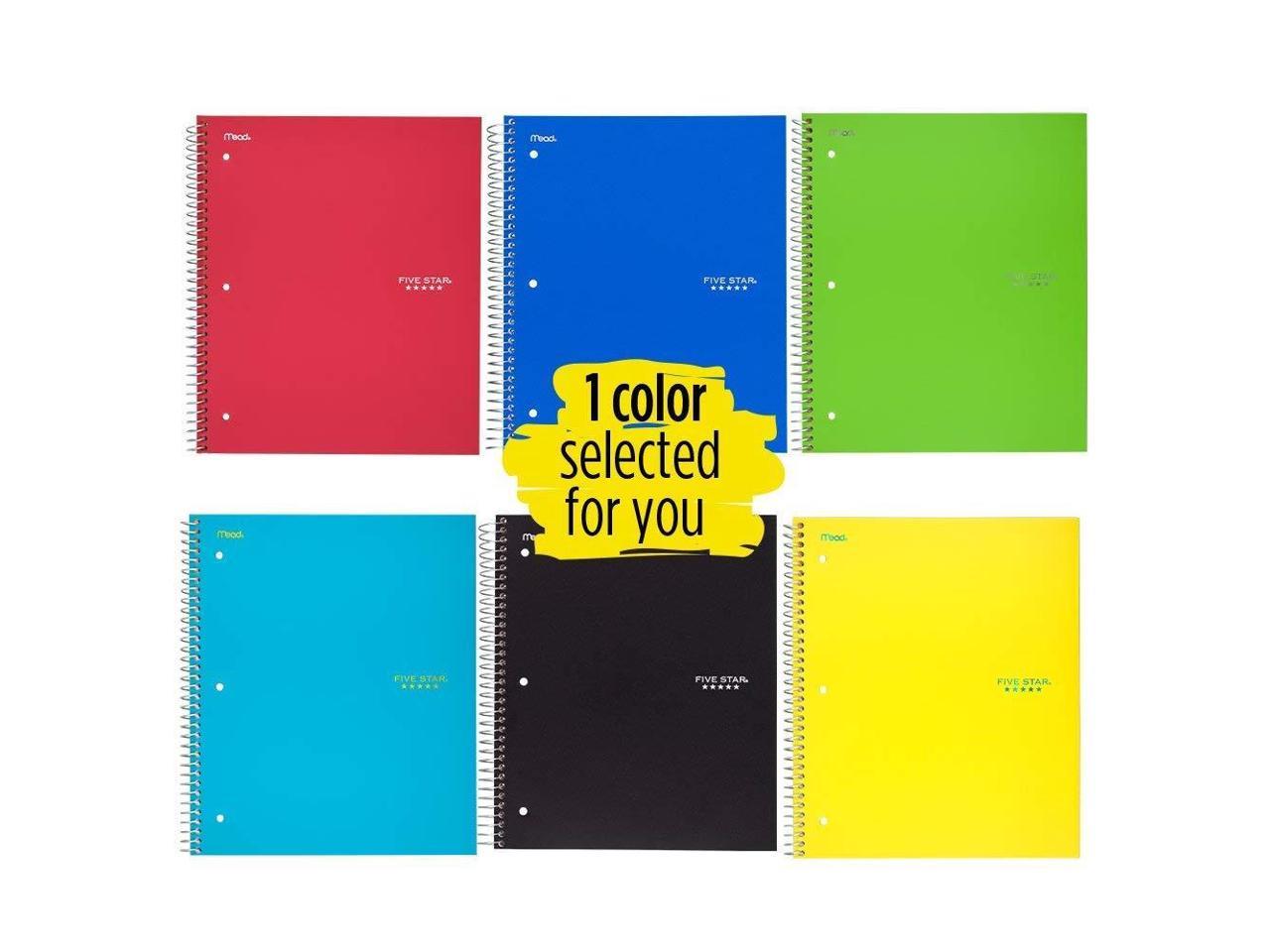 38630 Graph Ruled Paper 11 x 8-1/2 Assorted Colors 1 Subject 100 Sheets 12 Pack Five Star Spiral Notebooks 