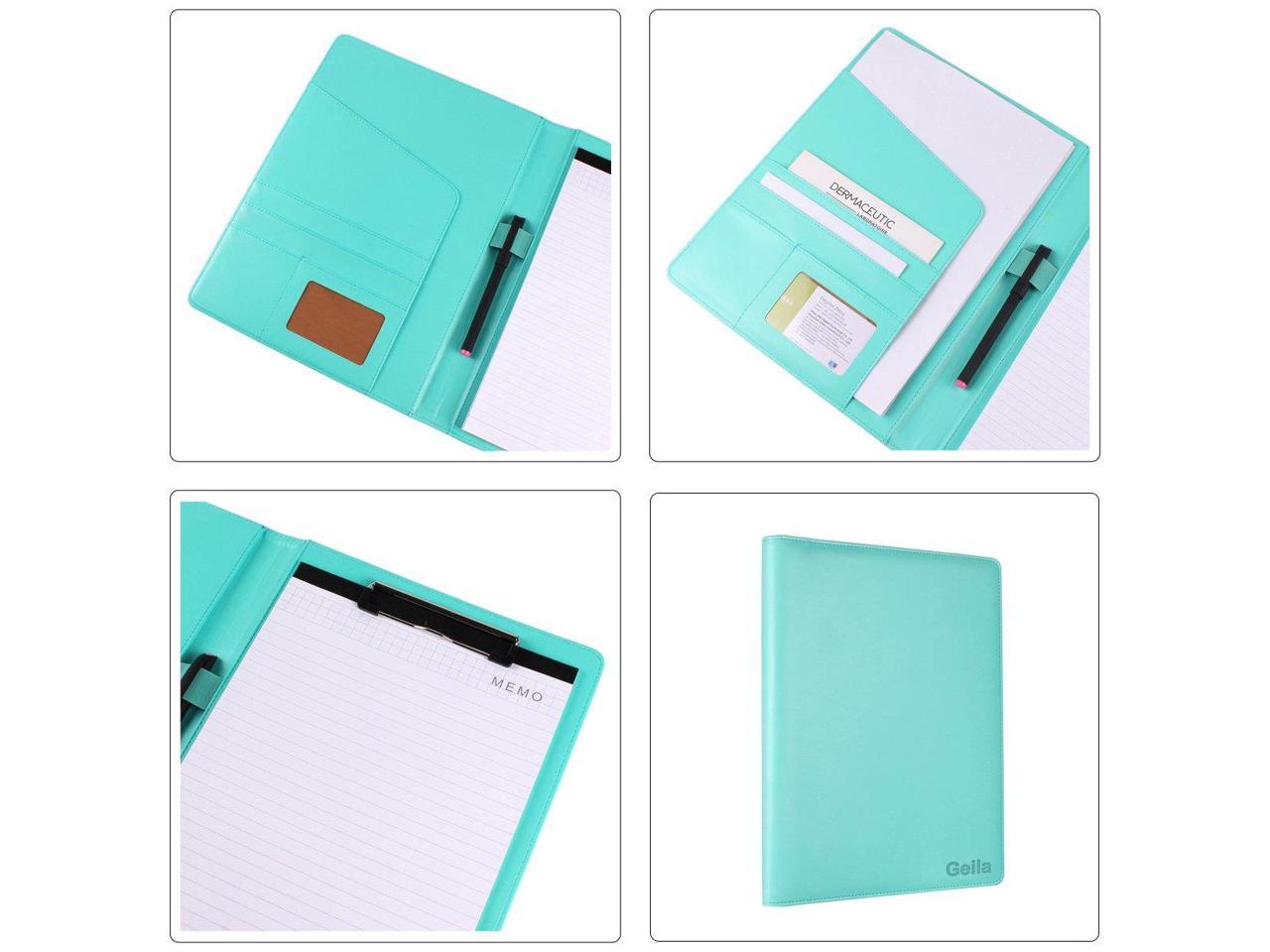 Blue PU Leather Resume Storage Clipboard Folder Portfolio Padfolio for Business
