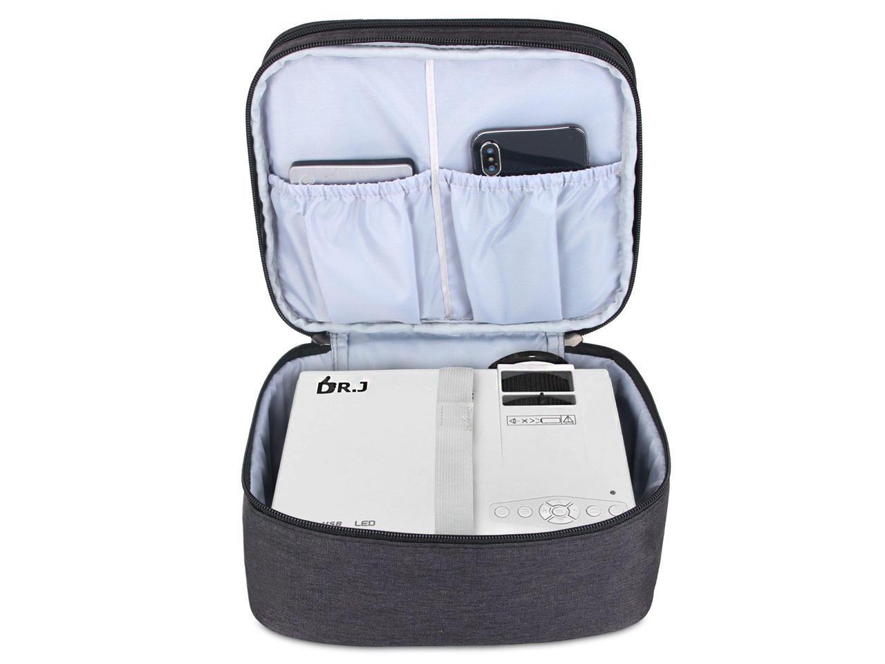 Portable Case for Mini Projector and Accessories Fits Most Major Mini Projectors Black Luxja Carrying Bag for DR.J Mini Projector