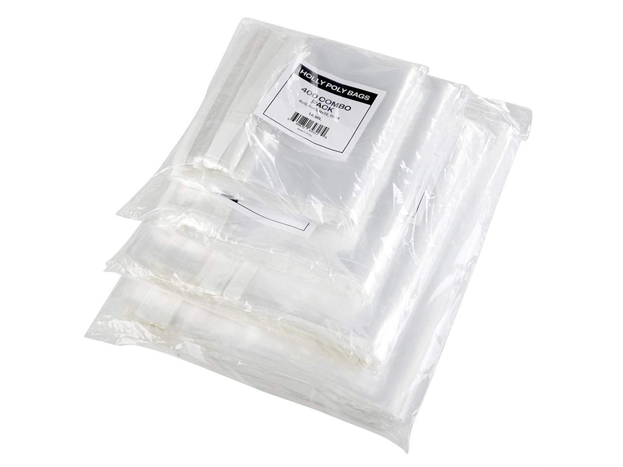 100 Pcs 8x10 PS Permanent Self Seal Poly Bags 1.5 mil Self-Seal with Suffocation Warning 
