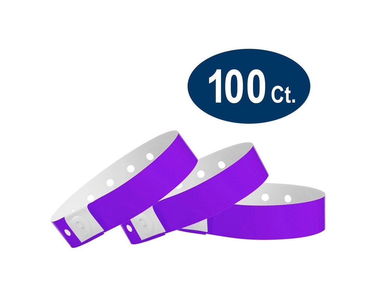 100 Pack Wristbands For Events WristCo Neon Orange Plastic Wristbands 