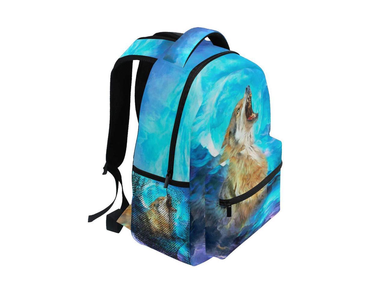 ZZKKO Universe Space Galaxy Moon Backpacks College Book Laptop Bag Camping Hiking Travel Daypack 