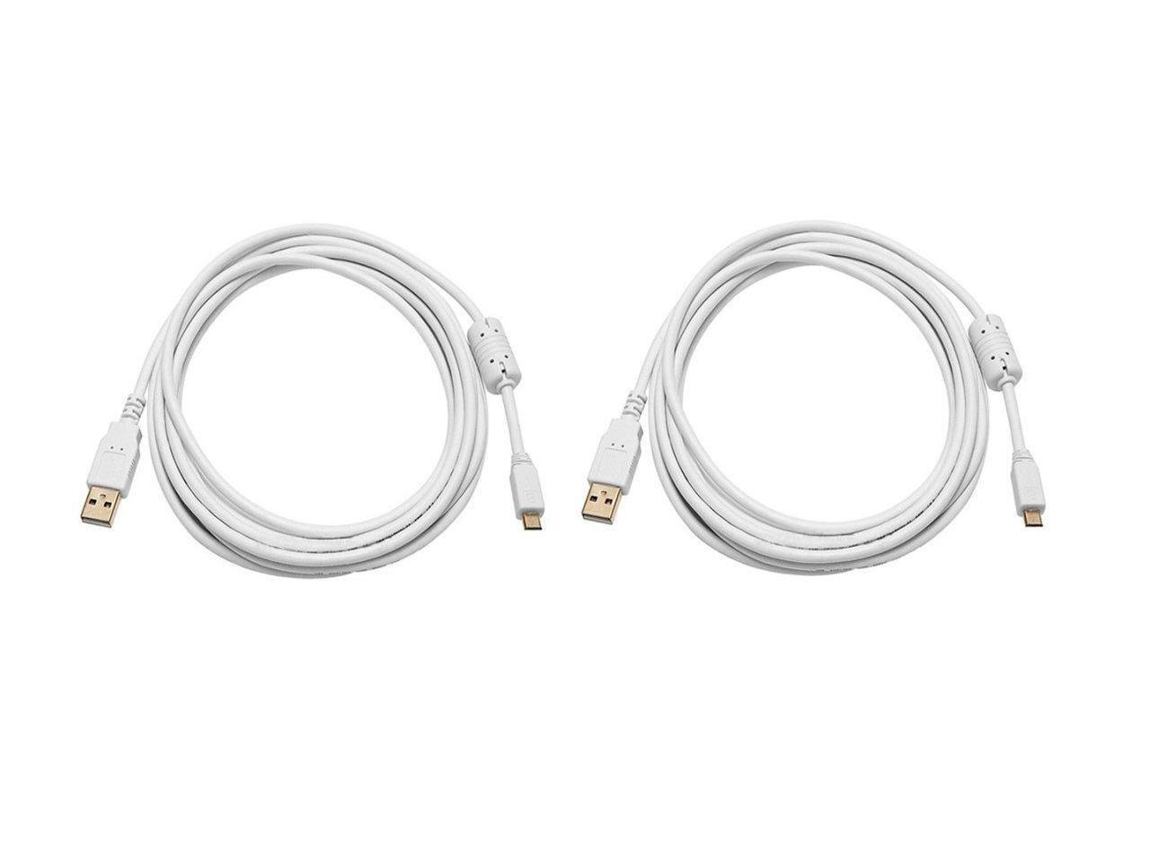 Gold Plated White 6 Feet C&E 5 Pack USB 2.0 A Male to Mini-B 5pin Male 28/24AWG Cable with Ferrite Core 