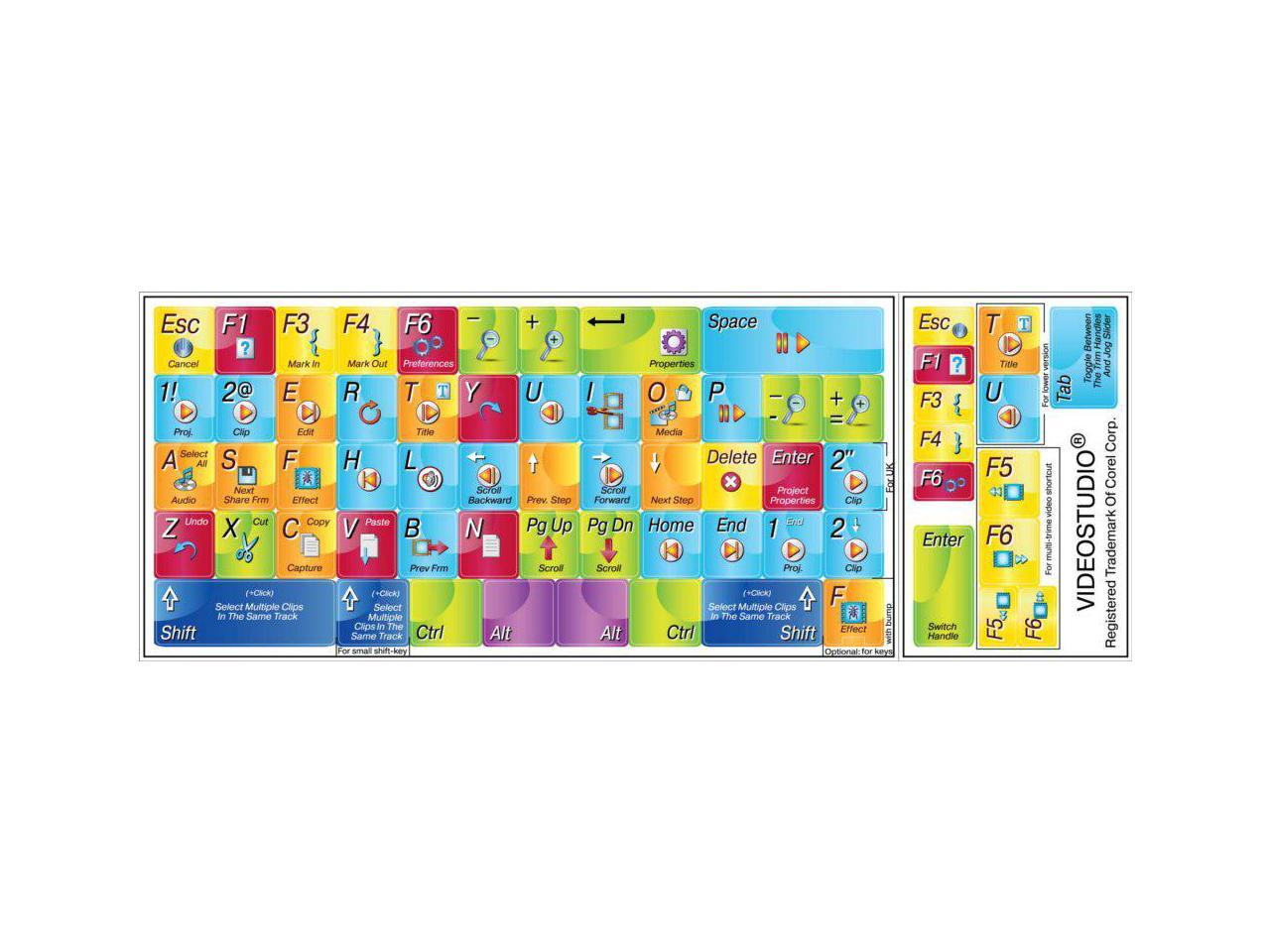 Corel VideoStudio New Color Keyboard Shortcut Sticker Corel VideoStudio New Color Keyboard Shortcut Sticker