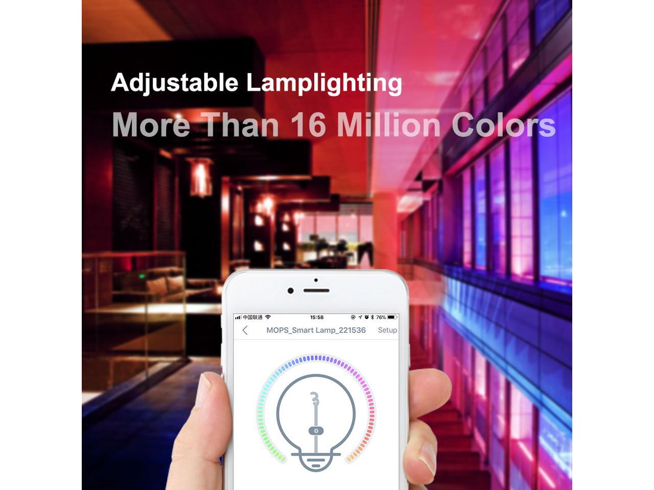 Mops Smart Wifi Led Light Bulb 6w E27 W Rgb Lamp App Remote Control Ac 100 240v 50 60hz Multicolor Newegg Com