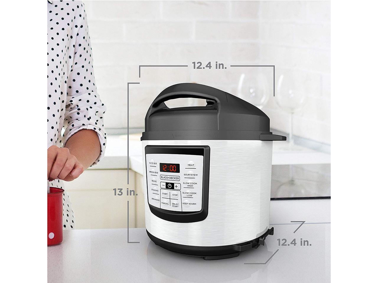 Black & Decker 6qt Electric Pressure Cooker Silver/Black