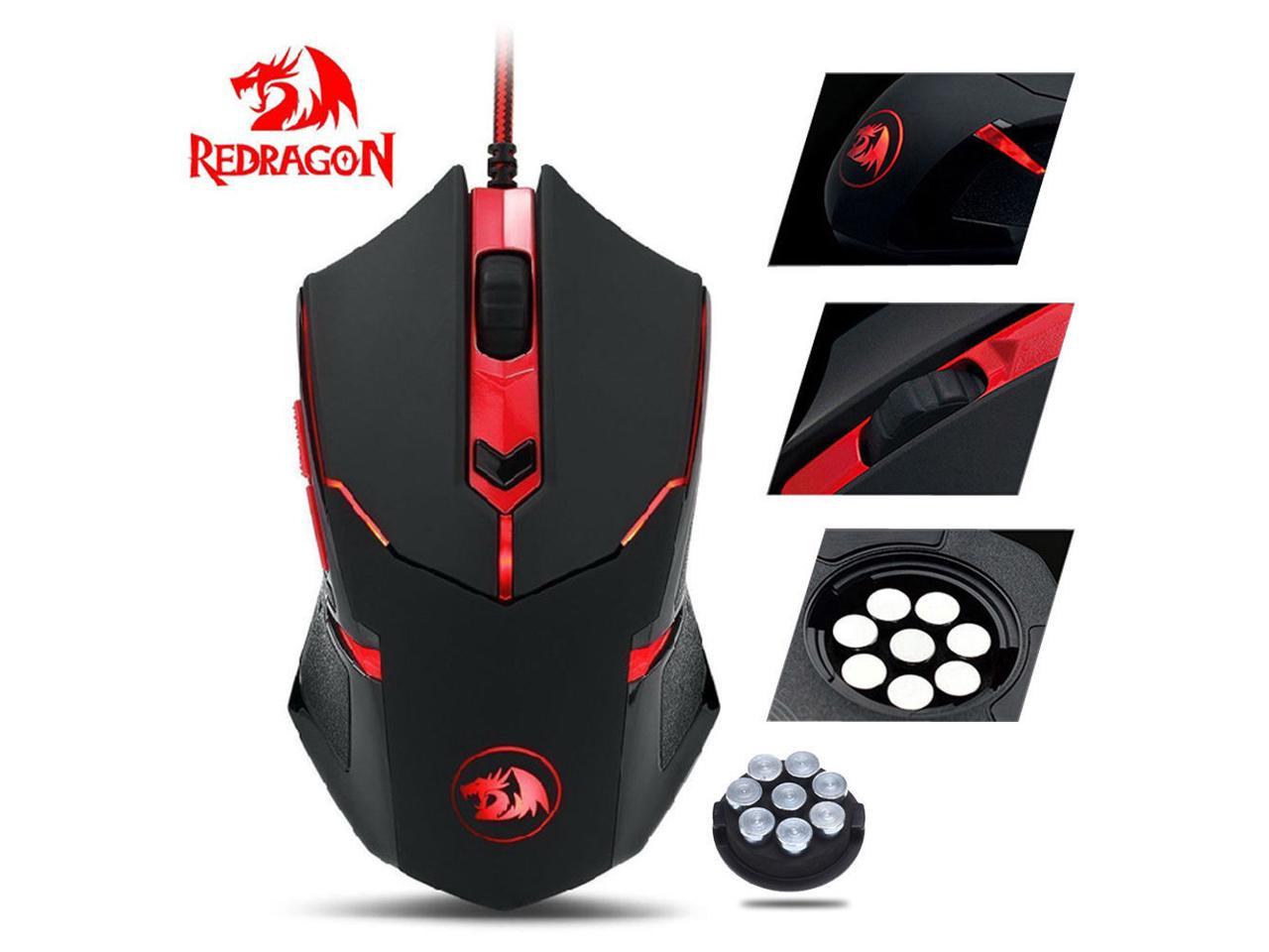 Redragon M601 Gaming Mouse wired with red led, 3200 DPI 6 Buttons