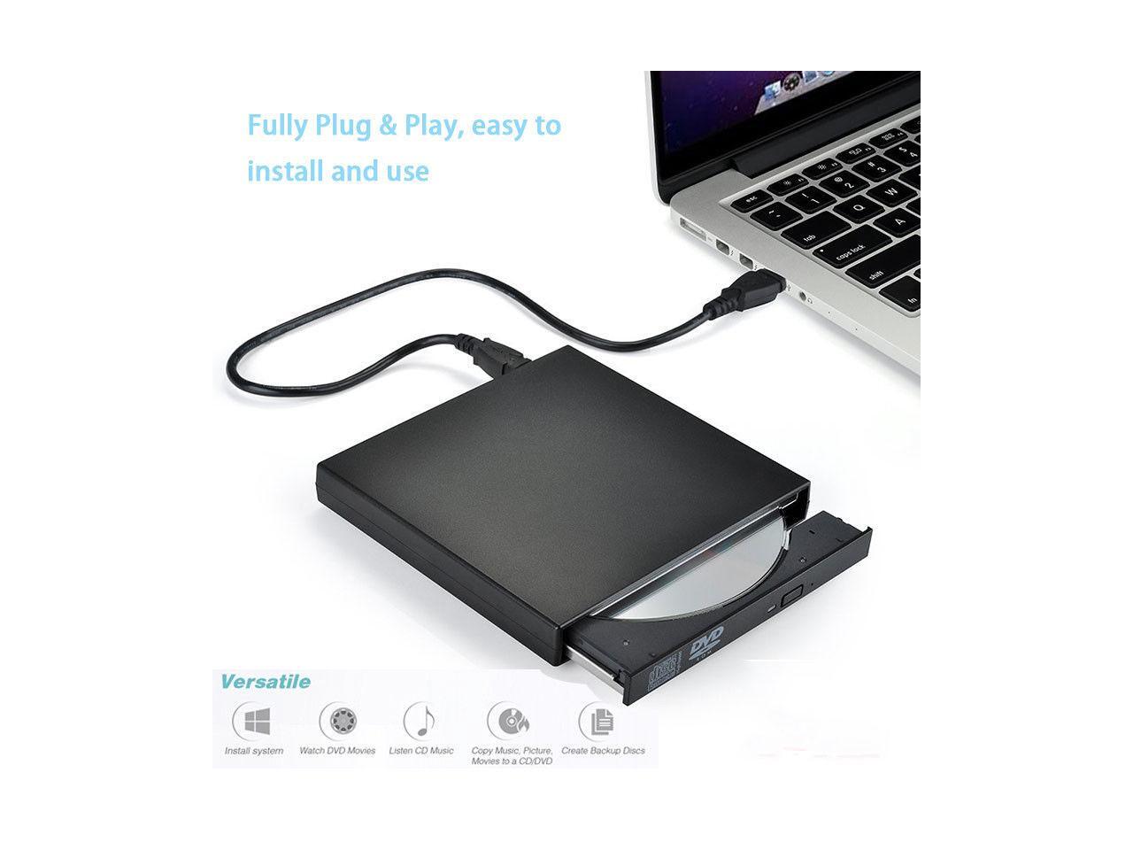 External DVD ROM Optical Drive USB 2.0 CD/DVDROM CDRW Slim Reader