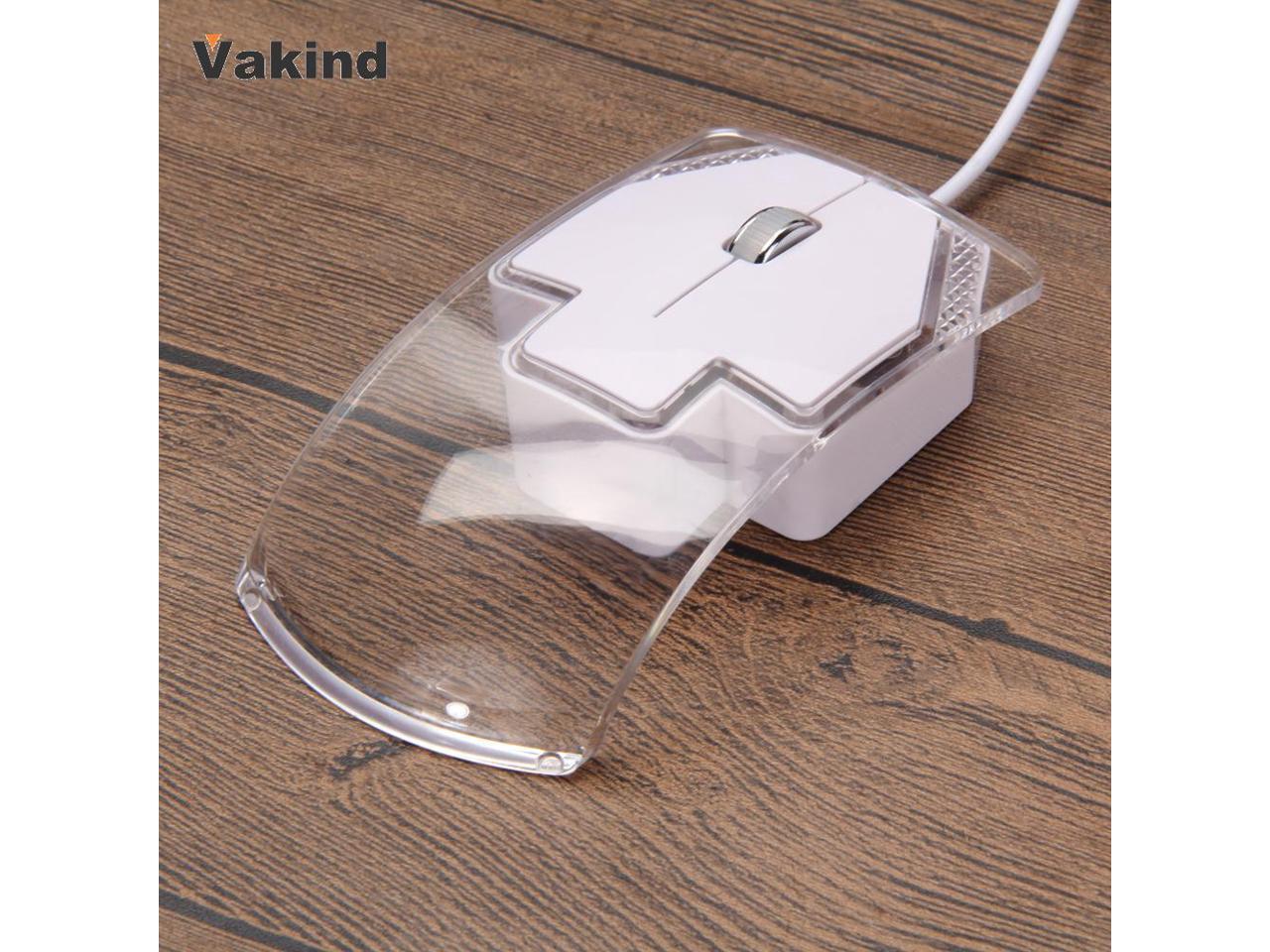 Creative Clear Computer Mouse 1000DPI Optical LED Blue Light