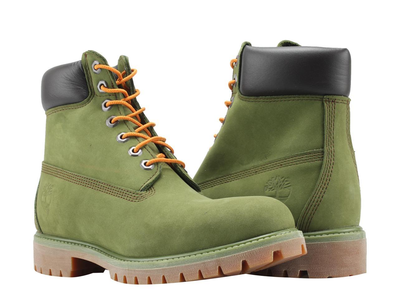 cream and green timberland field boots