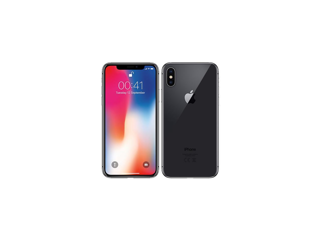 Apple Iphone X A1901 Mqac2b A 64gb No Cdma Gsm Only Factory Unlocked 4g Lte Smartphone Space Grey Newegg Com