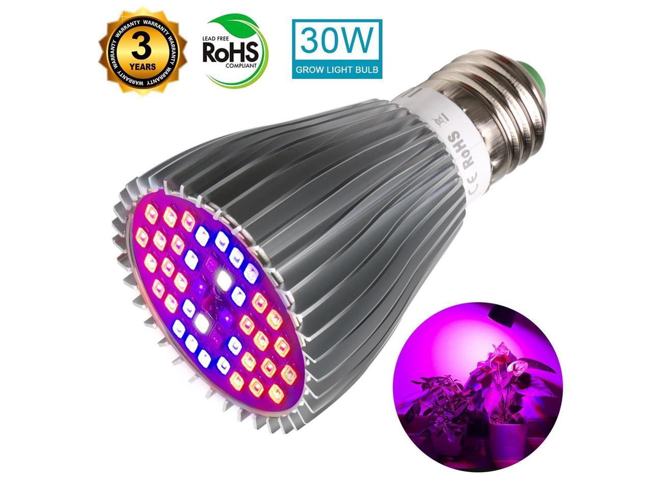 Grow Light Bulb170W Equivalent /UFO Red/Blue LED  30-Watt Bulb Dimmable NEW