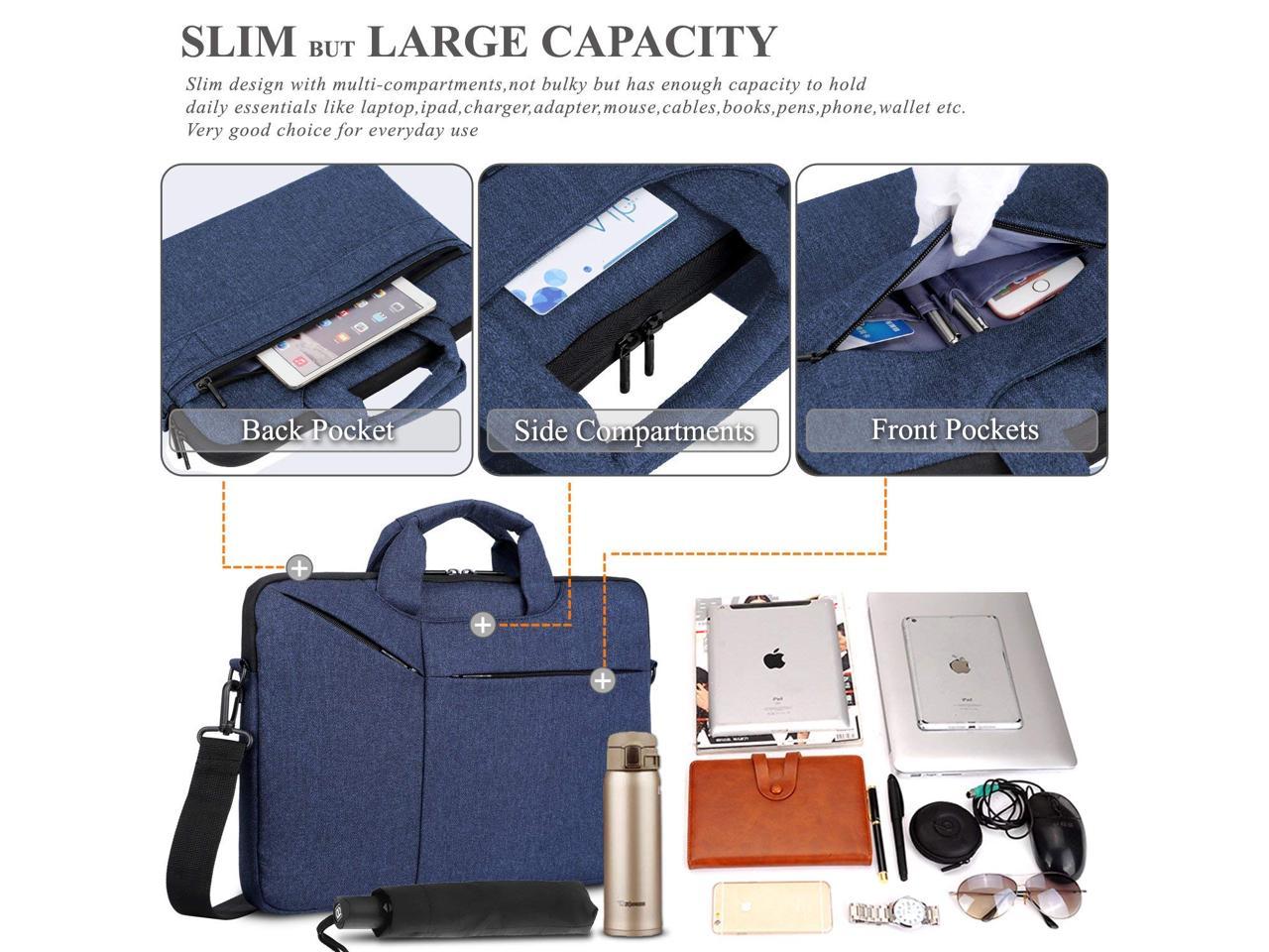 Canvas Computer Tablet Carrying Case 13-14.3 inch Notebook Briefcase Astronaut Dark Blue Space Rocket Laptop Shoulder-Bag