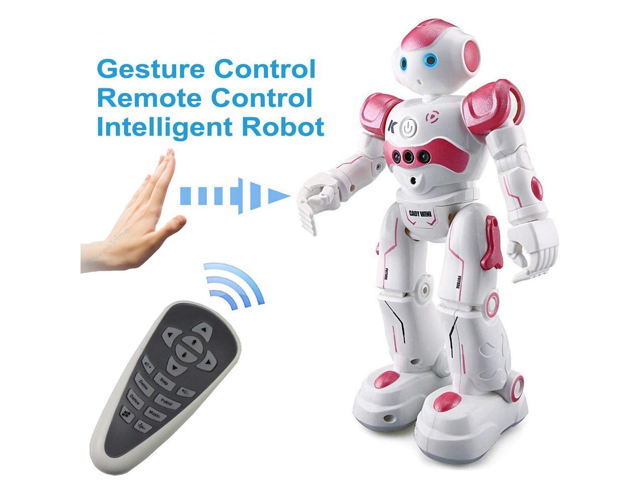 Intelligent Programmable RC Robot with Infrared Controller Toys,Dancing,Singing Moonwalking and LED Eyes,Gesture Sensing Robot Kit for Childrens Entertainment non Cargooy Best Gift for Kids Blue