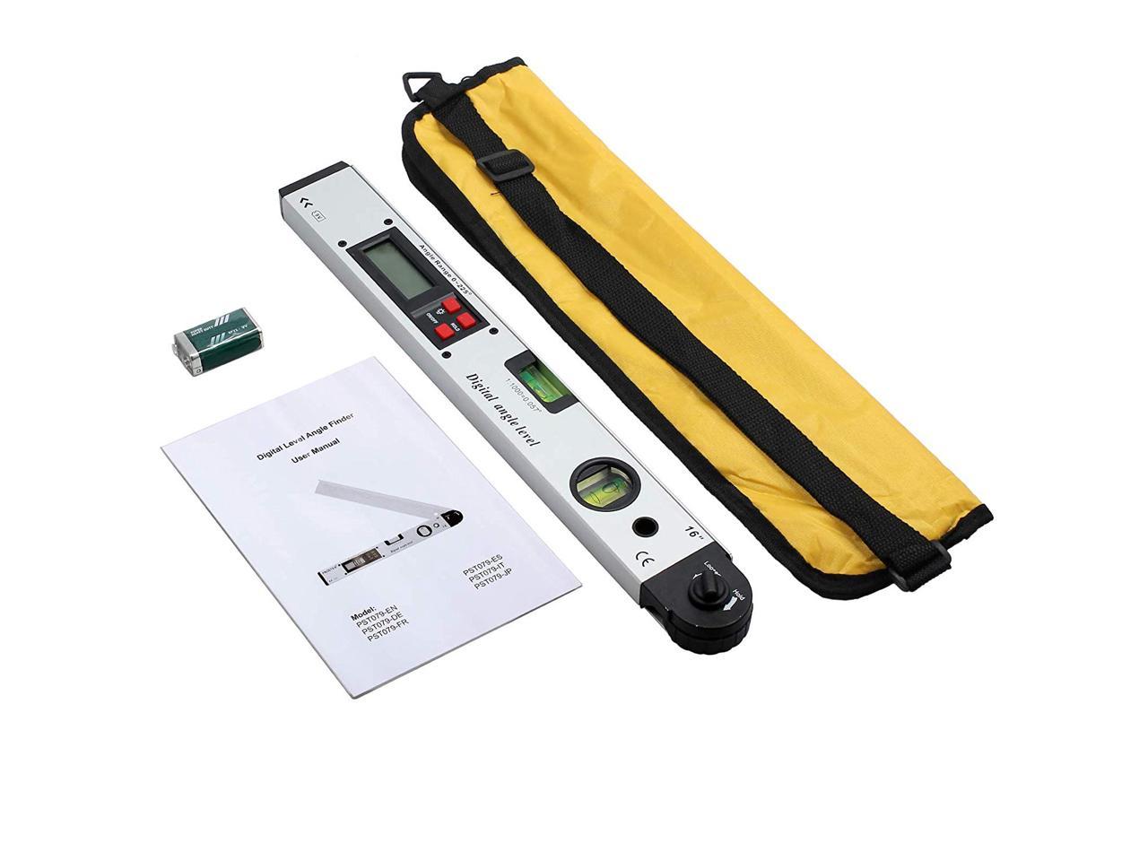 0~225°LCD Digital Protractor Inclinometer Angle Meter Spirit Level Finder UK NEW