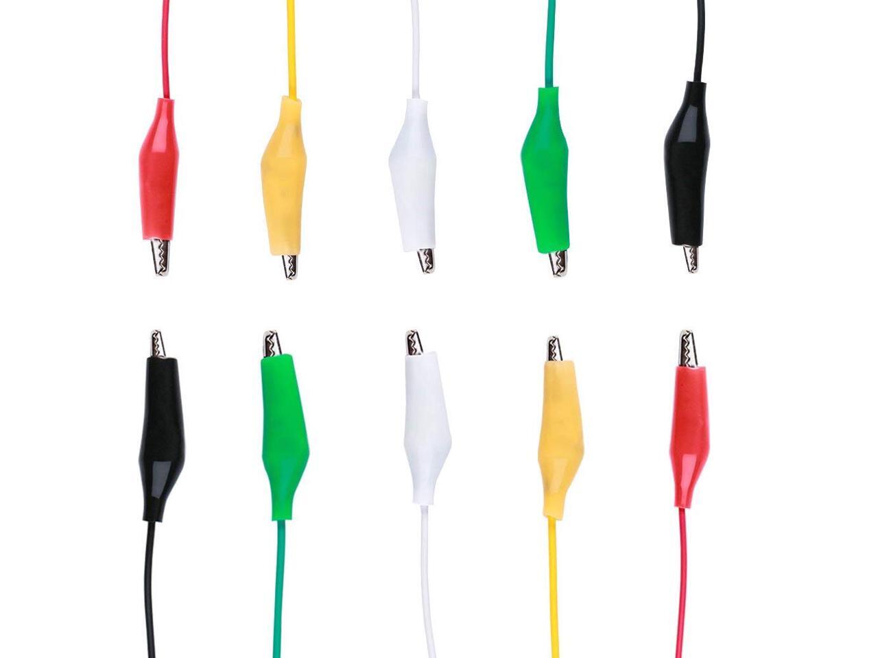 30 PCS 50cm Alligator Clips Test Lead Set Insulated Test Cable Double-Ended Clips for Multimeter or Laboratory Electric Testing Work 20 inches 5 Colors