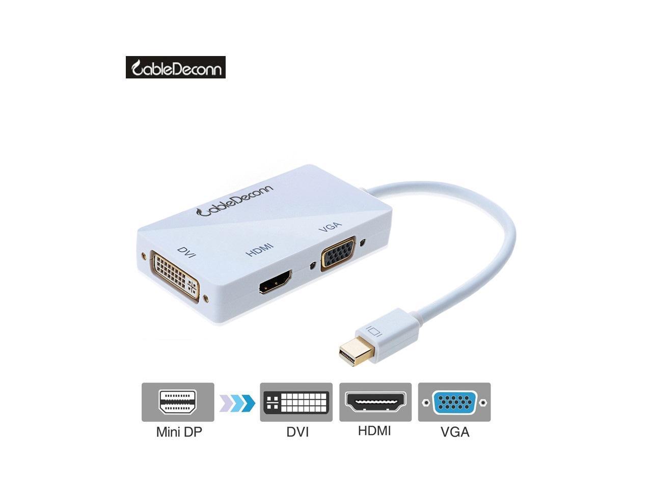 Mini DisplayPort DP to 4K HDMI DVI VGA Cable Adapter Connector for MacBook p 