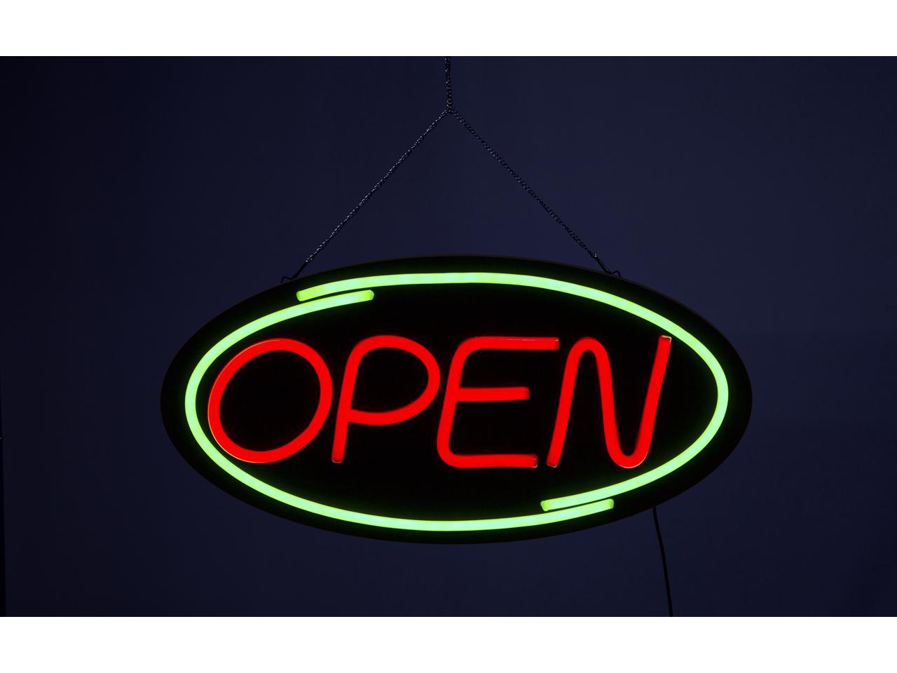 Plus Remote! Red & Blue BD32-3 Jumbo LED Open Sign 32x16 Very Bright! 