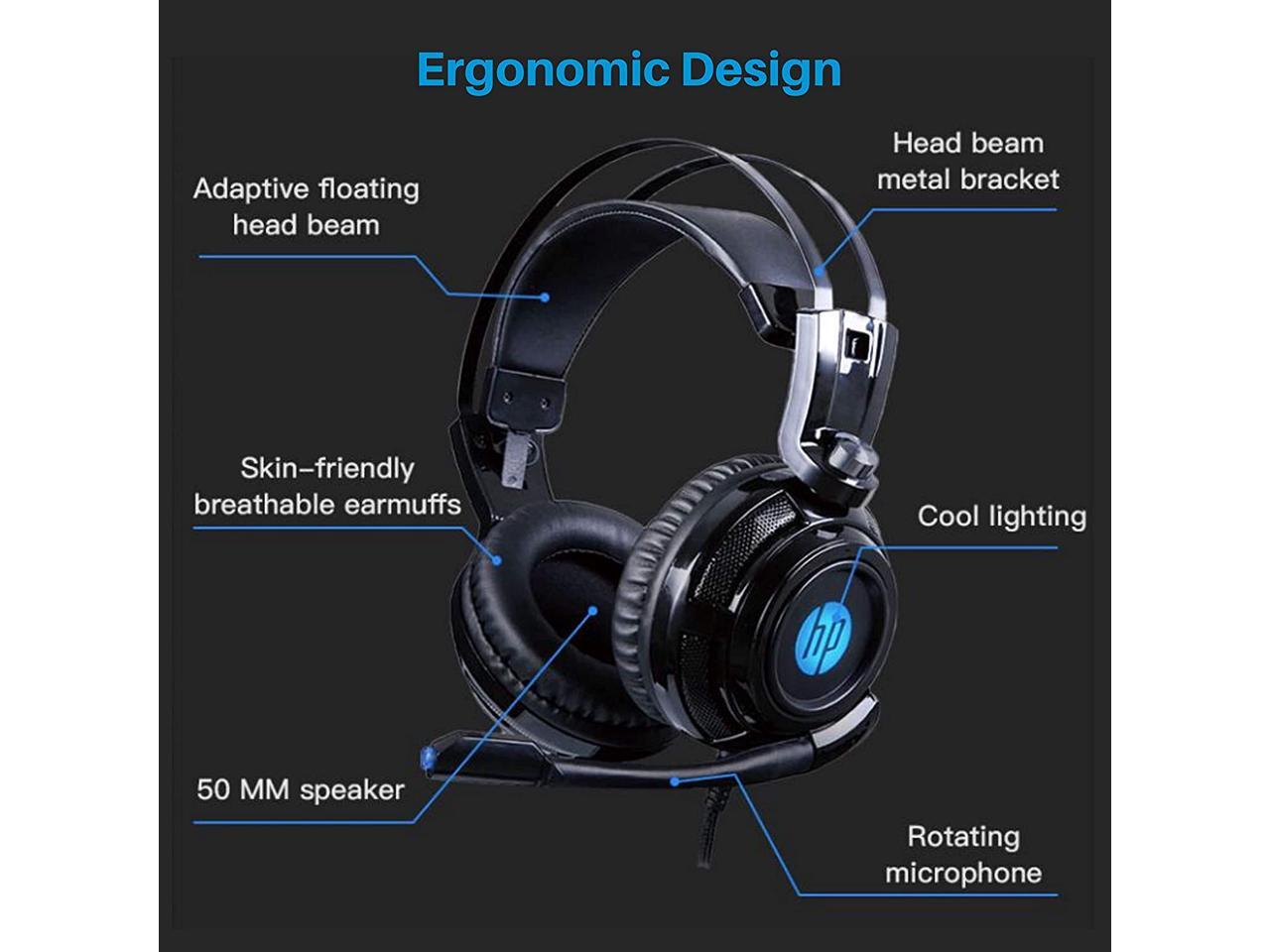 hp wired stereo gaming headset with mic