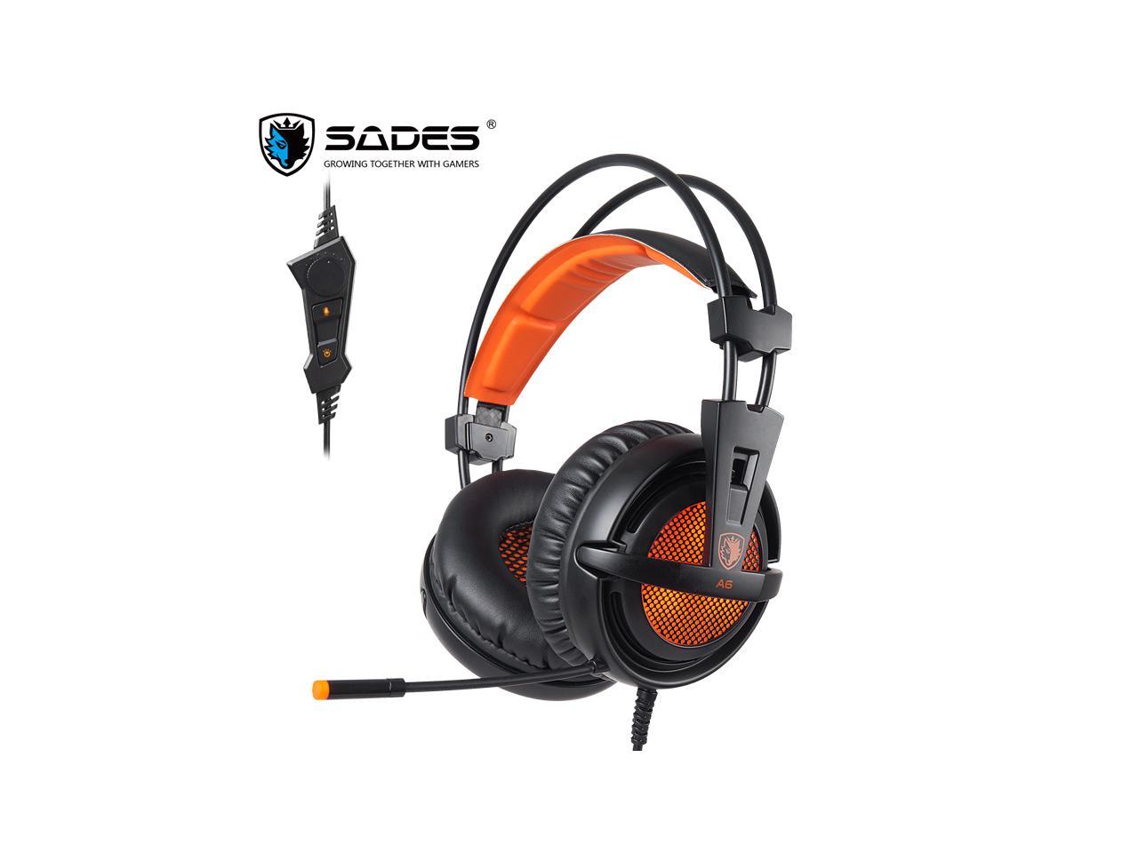 Sades A6 Usb 7 1virtual Surround Sound Headset Game Headset Over Ear For Pc Laptop Newegg Com