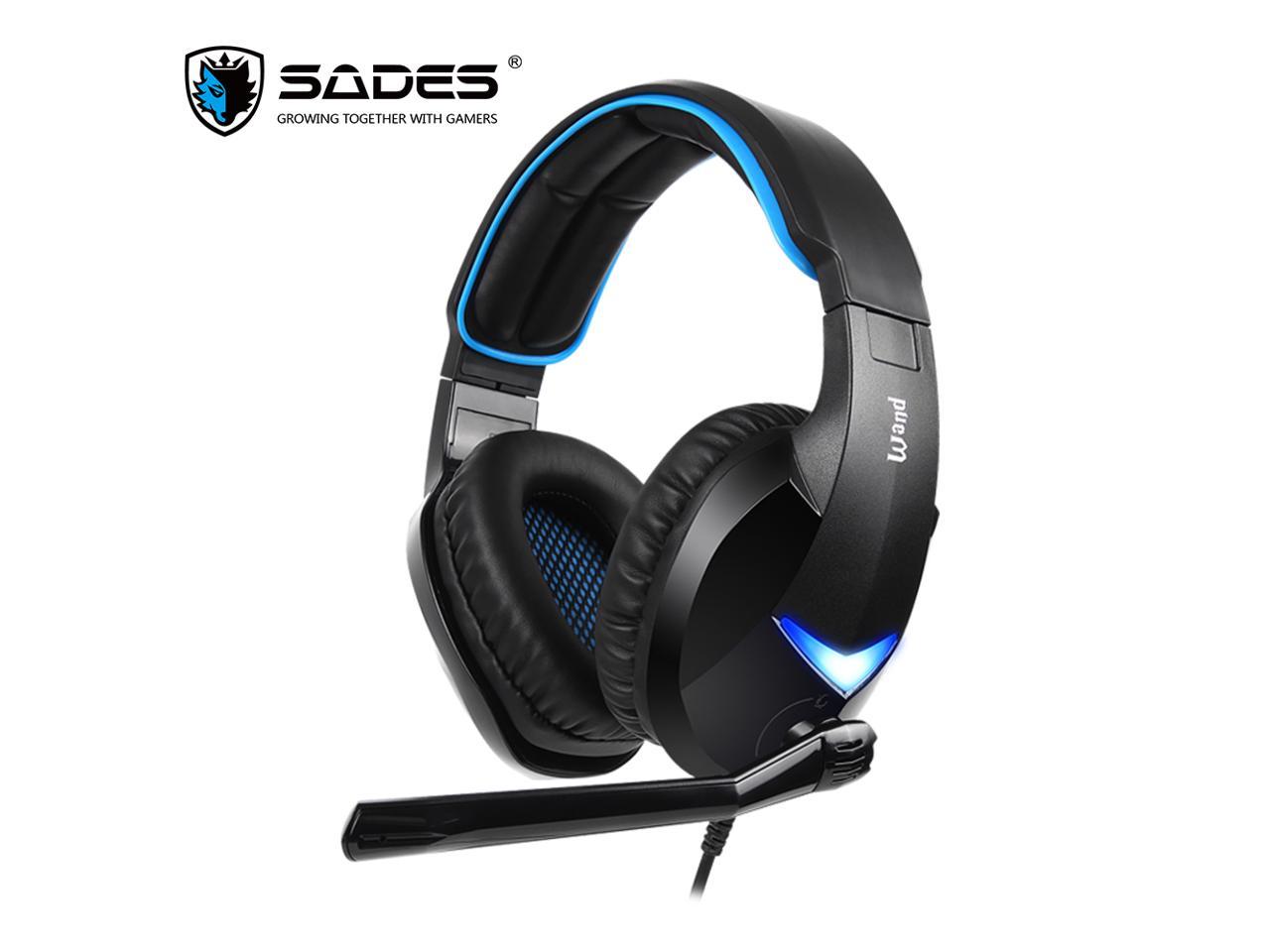 Sades Wand Gaming Headset Driver Free 7 1 Surround Audio Along Swivel To Mute Mic 2 Gaming Audio Modes For Pc Laptop Newegg Com