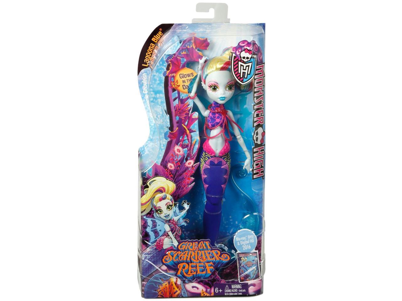 Monster High Great Scarrier Reef Glowsome Ghoulfish Lagoona Blue Doll Newegg Com