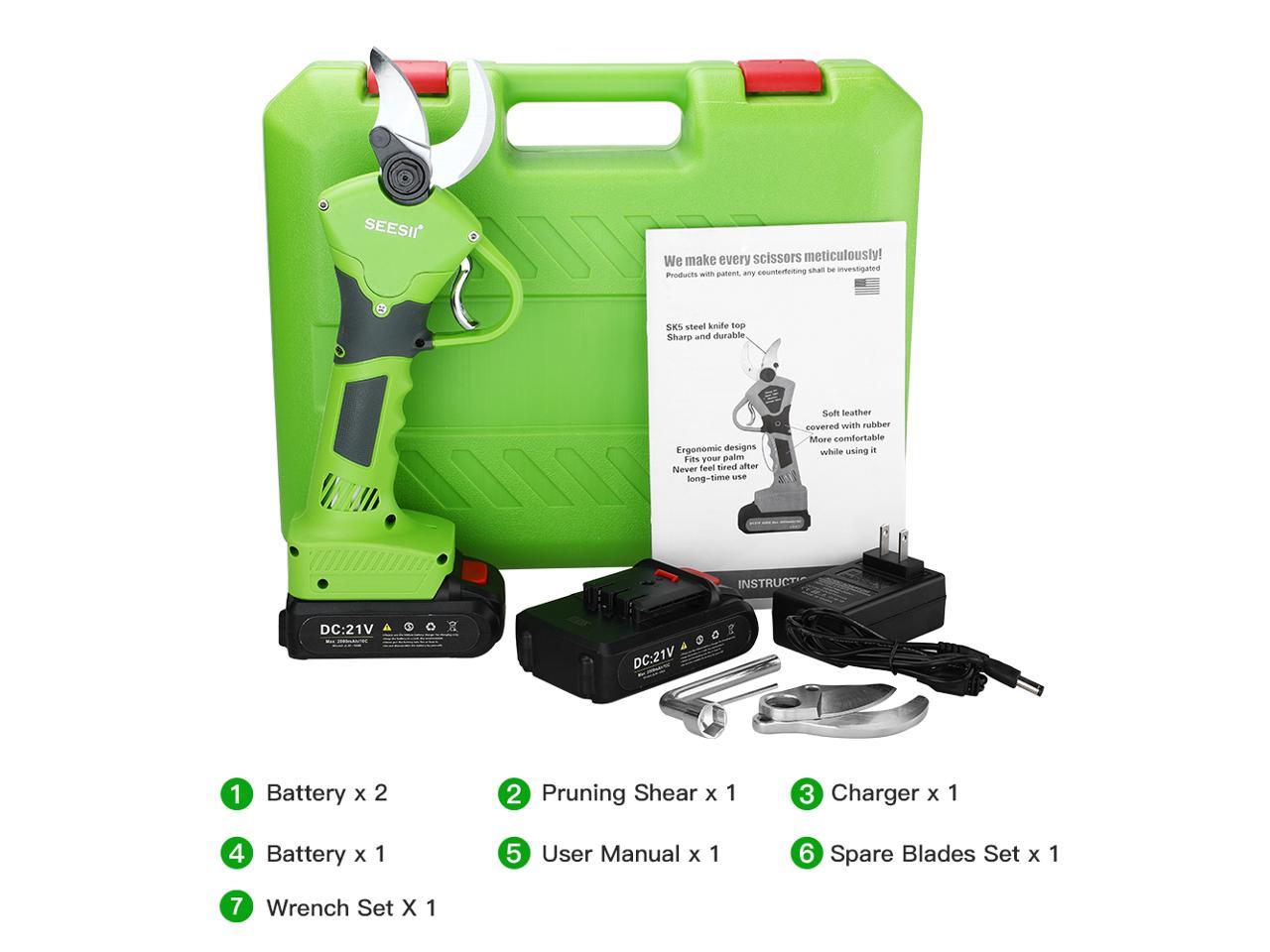 2Ah Rechargeable Lithium Battery Powered Tree Branch Flower Bushes Trimmer Goplus Professional Cordless Electric Pruning Shears